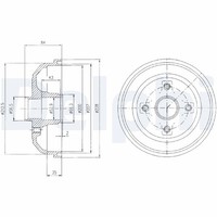 2X Delphi Bremstrommel BF471 FüR Corsa X01 Opel S93 Caravan F08 F68 W5L 16V Cdti