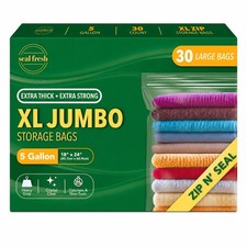 Seal Fresh 5 Gallon Large Plastic Storage Bags 18" x 24" 30 Count 82