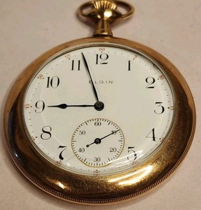 ANTIQUE ELGIN GRADE 235 MODEL 3 15j 12s GOLD FILLED POCKET WATCH 1904
