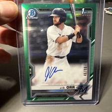 2021 Bowman Chrome - Prospect Autographs J.D. Orr Green Atomic Refractor /99 