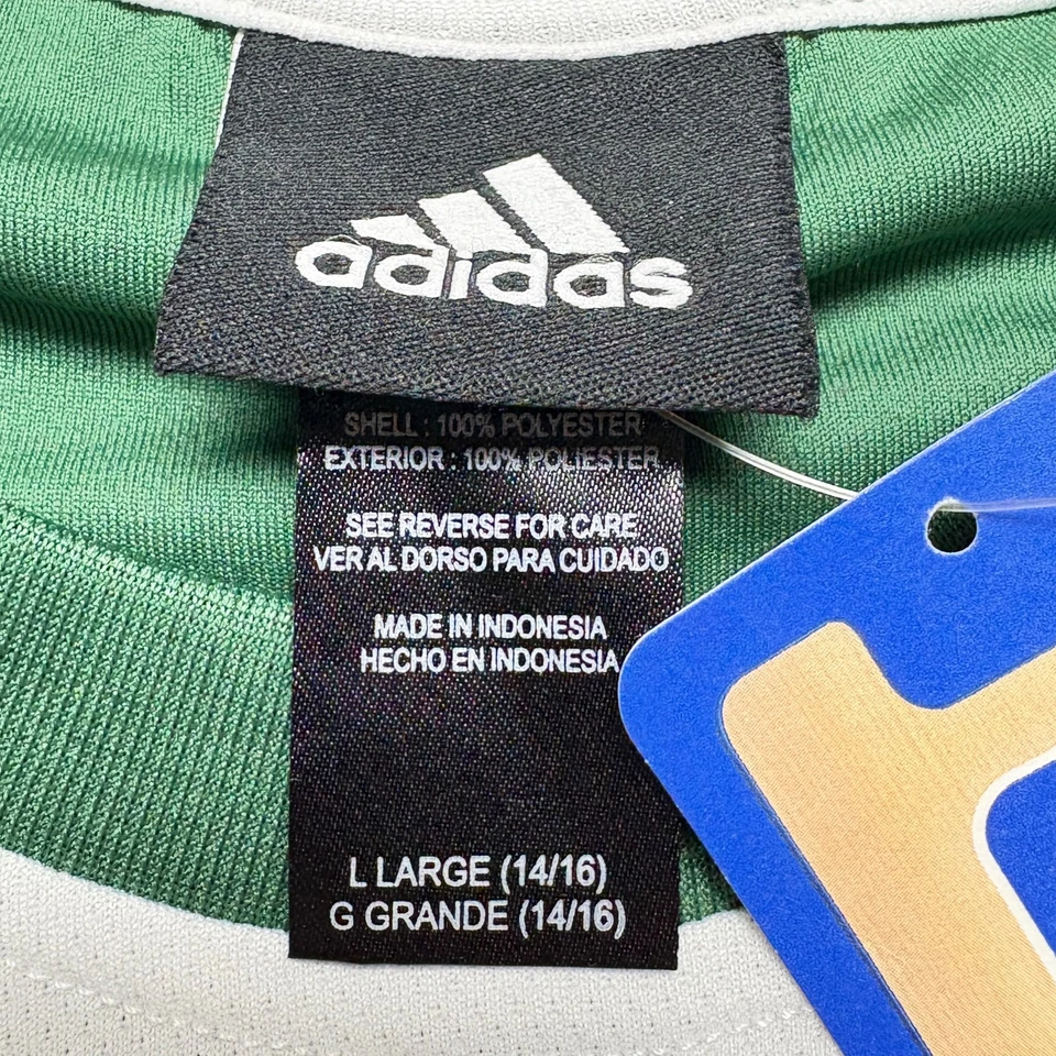 Camiseta deportiva vintage de los Milwaukee Bucks para niños grande blanca verde Adidas baloncesto NBA Foto 4 de 4