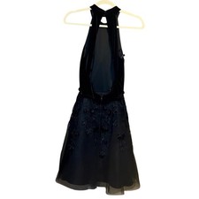 Mori Lee Black Satin Gown SZ2