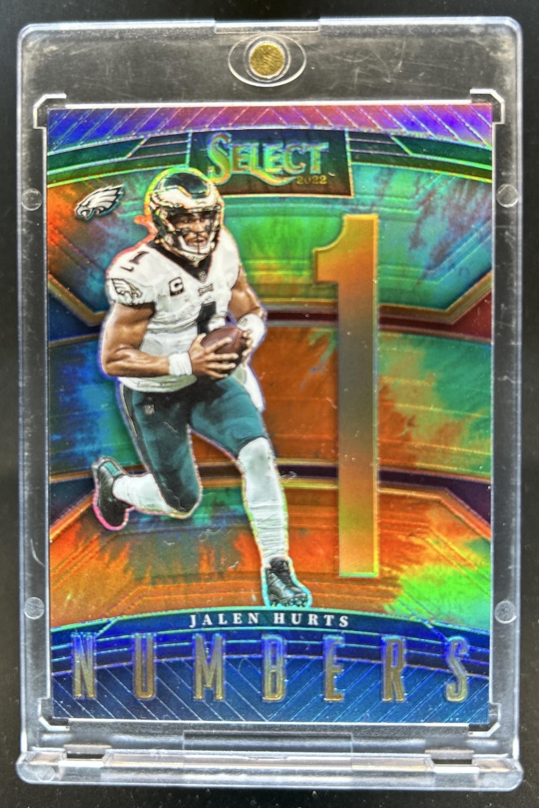2022 Panini Select Jalen Hurts Numbers Tie Dye Prizm #/25 Eagles