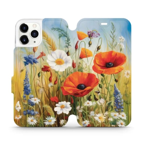 HandyhüLle Mit Klappe FüR Iphone 11 Pro Mobiwear Case Cover Etui Wiesenblumen-image