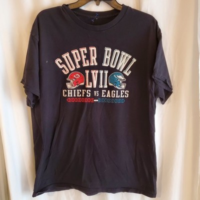 Super Bowl LVii Chiefs vs Eagles Graphic NFL T-shirt Mens Med Lightweight Black