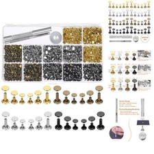 480 Sets Small Double Cap Leather Rivets 4 Colors 3 Sizes Cap Diameter: 6Mm/8Mm