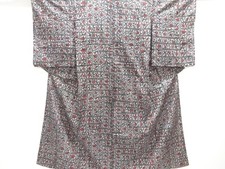 7627421: JAPANESE KIMONO / ANTIQUE KIMONO / TAISHO ROMAN STYLE / FLOWER ARABESQU