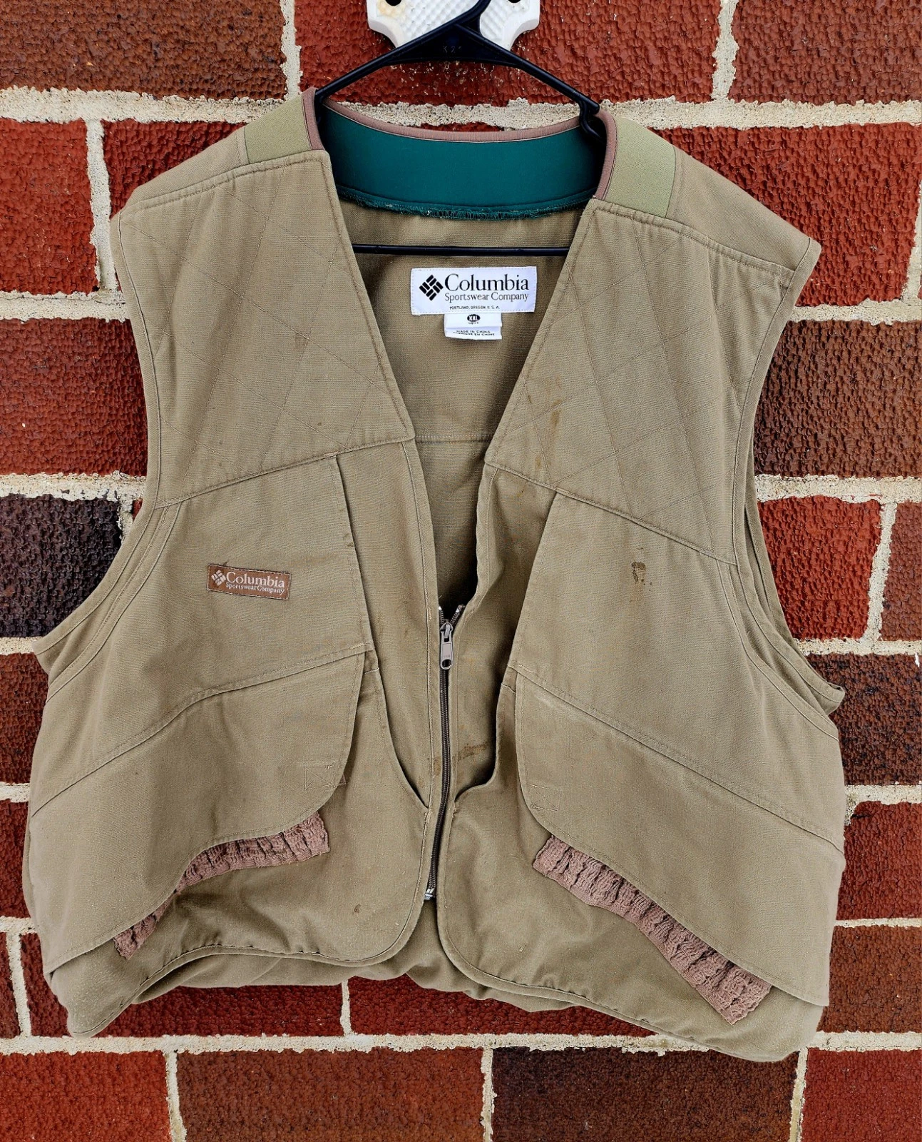 Vintage Columbia Hunting Vest Pocket Shooting Men's 2XL Brown Canvas Guide Bird