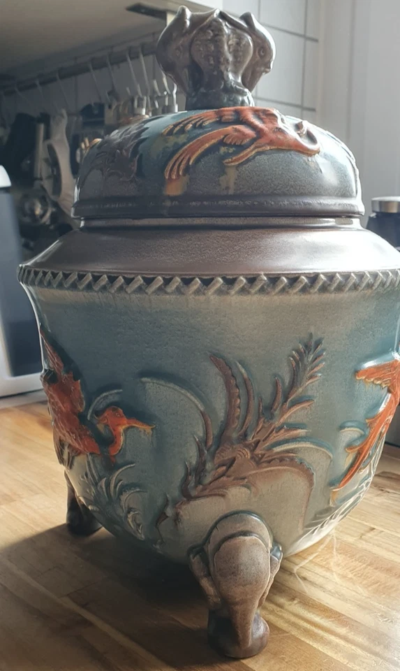 Rumtopf / Keramik / Steingut mit Reliefmuster - Bild 4 von 4