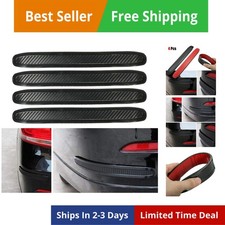 4pcs Black Anti-Collision Patch Bumper Guard Strip Anti-Scratch Bumper Protec...