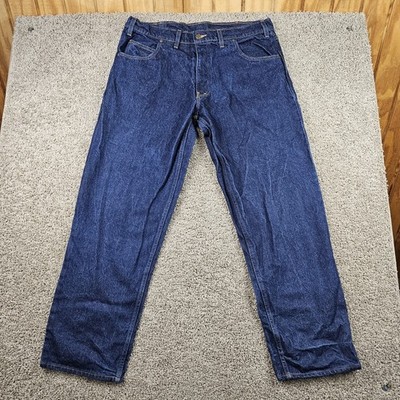 Prison Blues Jeans Mens 40x32 Dark Blue Denim Straight Leg Made USA Workwear