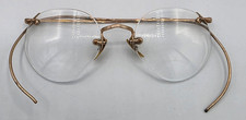 Vtg AO American Optical Flexform 3 Piece Rimless Glasses Goldtone Size 52-16