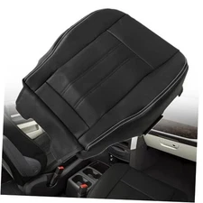  Front Driver or Passenger Bottom Replacement Seat Cover Black Black with white