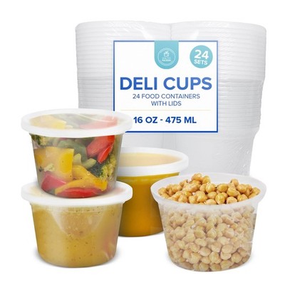 Healthy Packers 16oz Food Storage  Soup Containers with Airtight Lids - Clear...