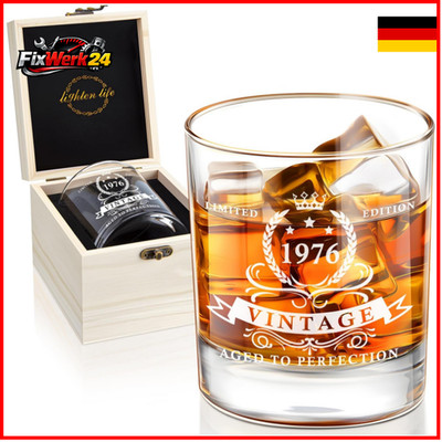 Whiskyglas 50. Geburtstag Holzbox Geschenk für Männer