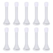 10 Pack Spring Door Stopper, 3" Door Stops with Rubber Tips White 