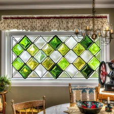 Window Privacy Film 39.3×17.7 Inchs Stained Glass Window Film Home Decorati