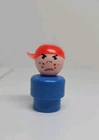 Vintage Fisher Price little people plastic blue mad boy/bully w/red cap