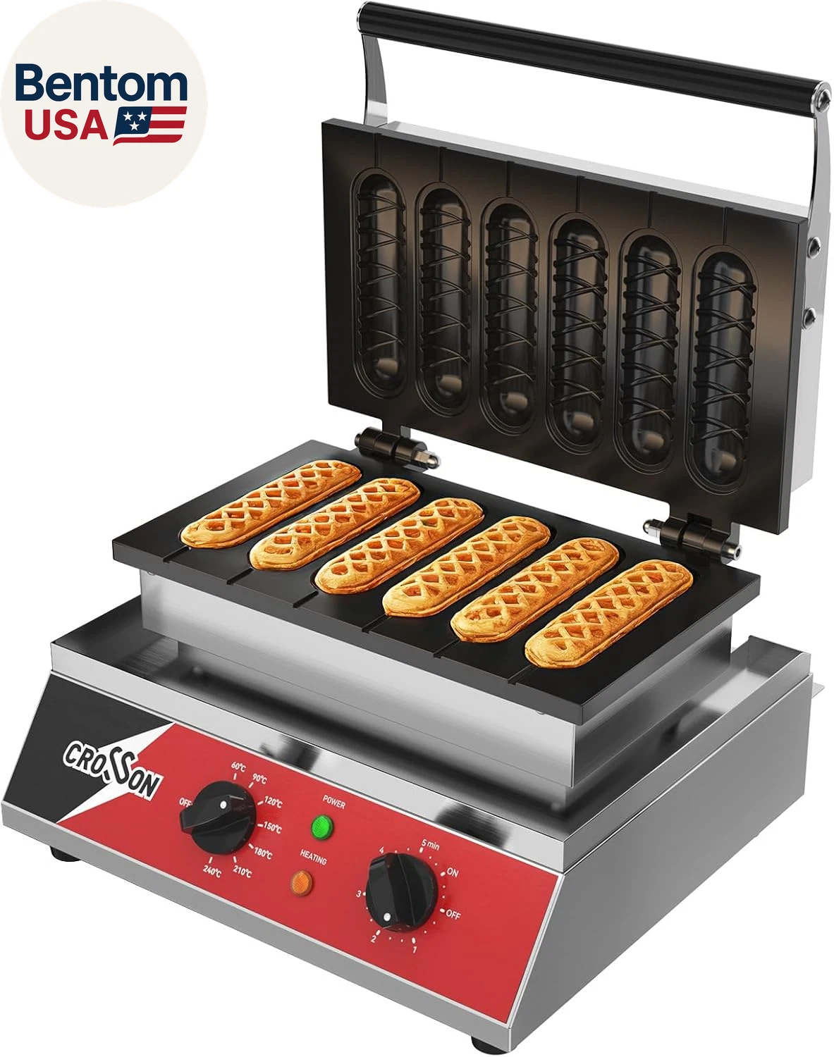 Commercial Waffle Stick Maker 6PCS Nonstick 1600W Temp Timer
Opens in a new window or tab