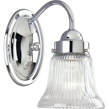 Progress Lighting 1-Light Clear Prismatic Glass Traditional Bath Vanity Light, F