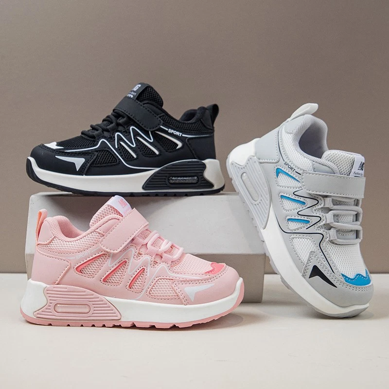 Moda Niños y Niñas Zapatos Atléticos Sin Cordones Para Niños Tenis Goma Zapatos Escolares Foto 2 de 4