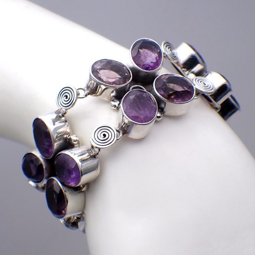 Modernist Amethyst Bracelet Sterling Silver