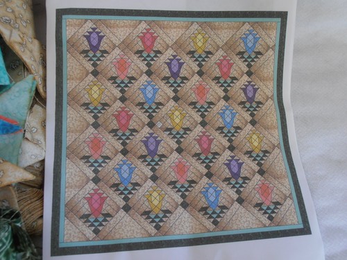 Verbindungsfäden Lilie Spalier Blüte Quilt Kit mit vorgeschnittenem Stoff 90 x 90 Queen - Bild 6 von 10