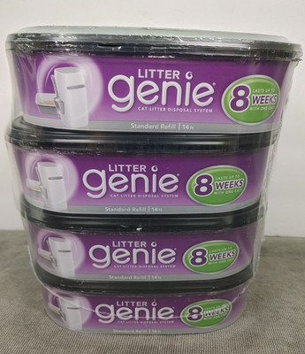 4 Pack Litter Genie Cat Litter Disposal System REFILL CARTRIDGES