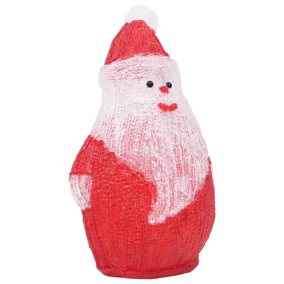  28CM LED Christmas Acrylic Santa Figure Indoor Outdoor Holiday Decoration - Image 2 of 4