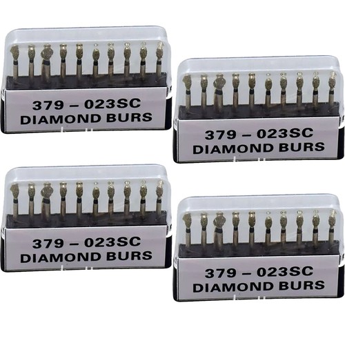 40Pcs Dental Diamond Bur FG Egg Football 379/023SC Super Coarse High Speed HOT - Picture 8 of 11