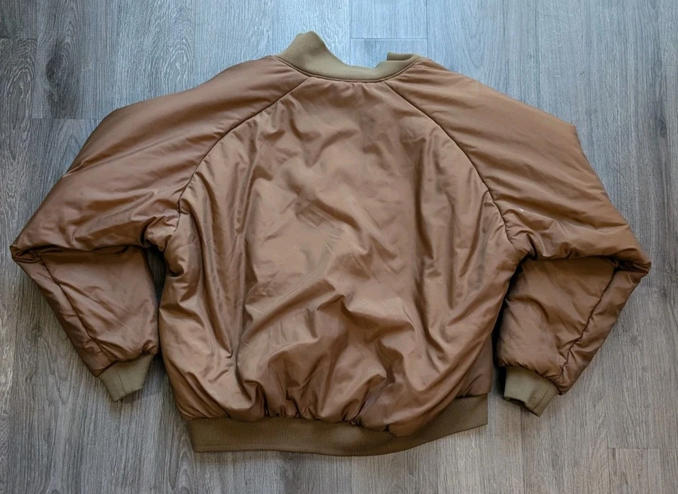 Vintage Columbia Reversible Bomber Jacket Mens XXL Olive Brown Utility 90s - Image 4 of 4