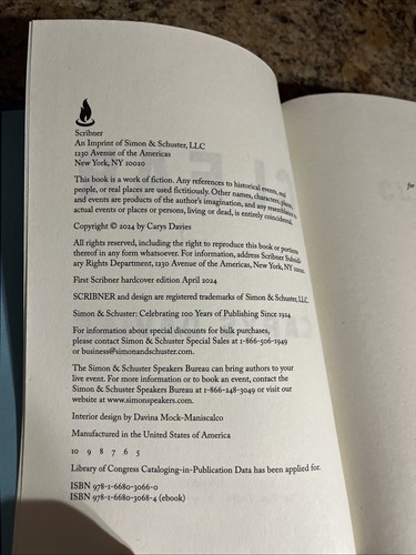 Clear A Novel - Hardcover Carys Davies First Edition Scribner - Picture 6 of 6