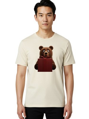 Brown-Bear Mens Graphic Tee, 100% Cotton, Casual Summer Wear