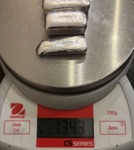 Three 999 Fine silver hand poured bars, Two full bars and one partial.