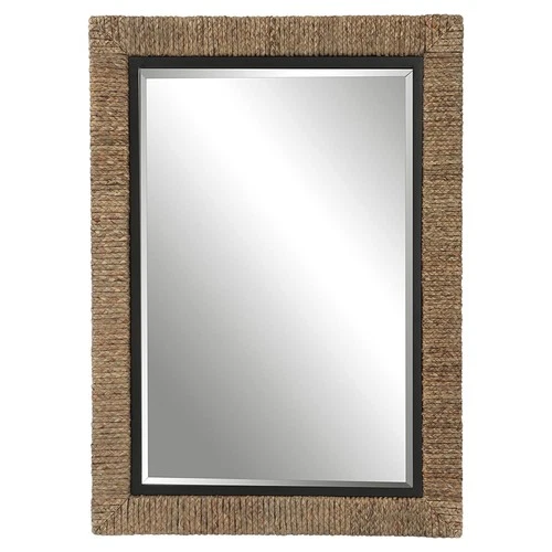 Uttermost 09853 Island 30" W x 41" H Rectangular Framed Bathroom - Natural Wood - Picture 1 of 7