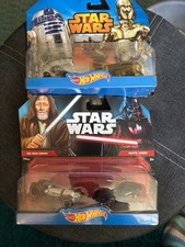 How Wheels Star Wars Lot of 2 Double Pack Cars Obi Wan- Darthvader- R2-C-3PO