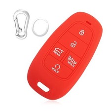 Compatible with Hyundai Key Fob Cover,Silicone Car Key Cover with Keys Red