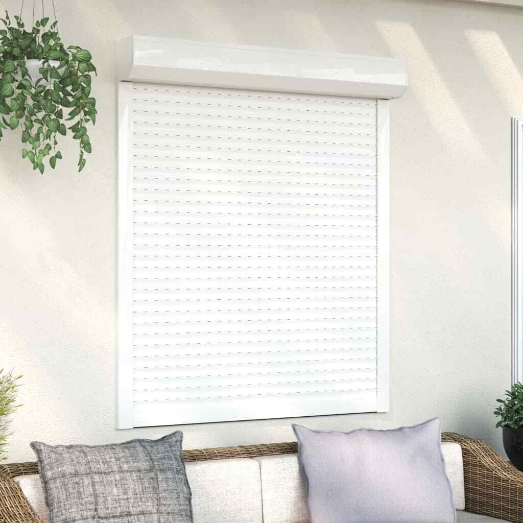 Volet roulant alu 110x130 cm blanc manuel pour fenetre de chambre