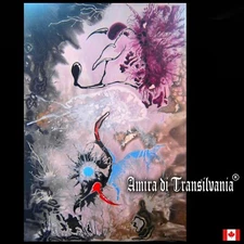 original art painting abstract pop lansdcape contemporary animal bird surrealism