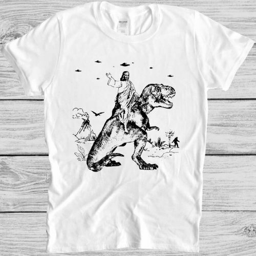 Jesus T Rex T Shirt Dinosaur Atheist 