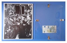 Benito Mussolini benedizione labaro milizia duce fascismo quadro cornice vetro