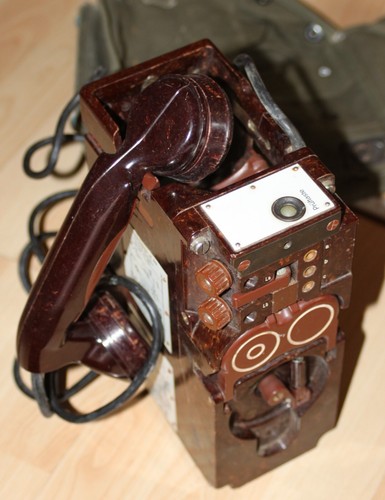 strecken fern sprecher SF 882 KRONE kurbel telefon alt bakelit eisen bahn deko - Picture 24 of 24