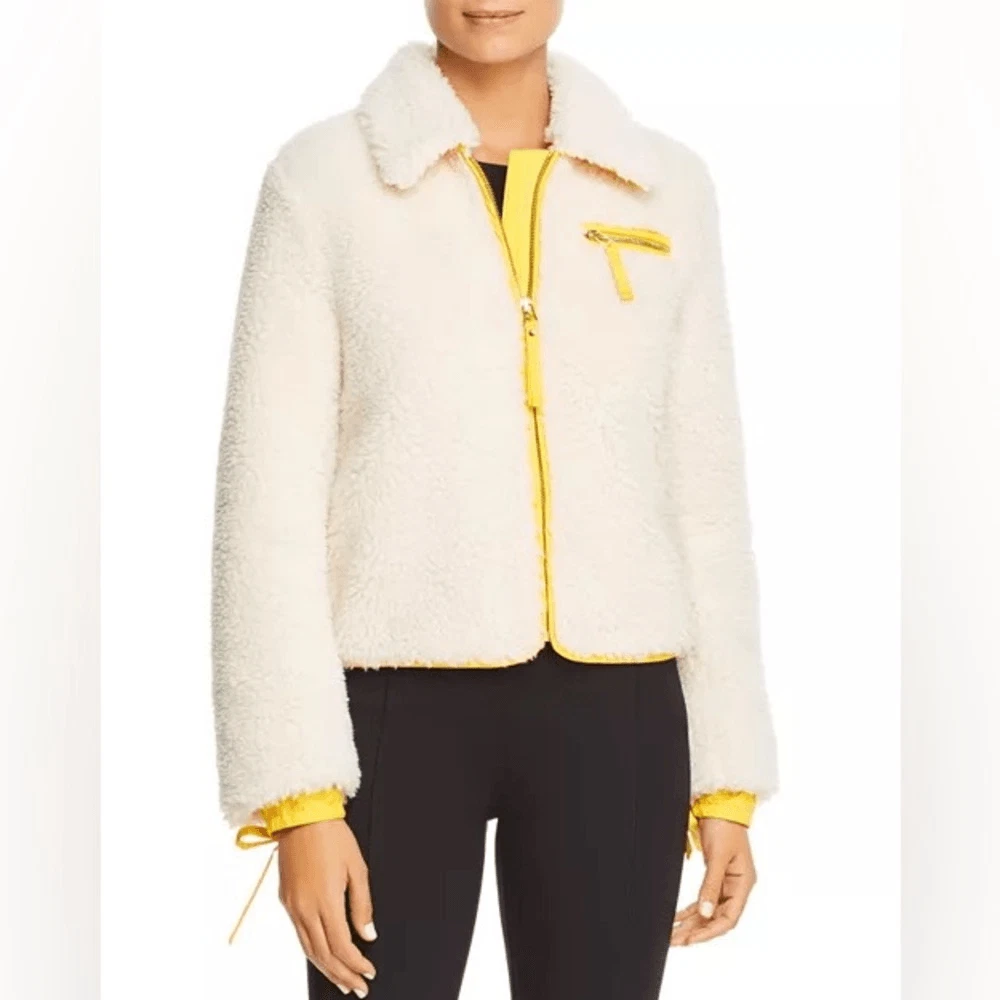 Giacca Sherpa Tory Burch con finitura crema taglia XS