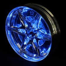 Neon Rim Wall Clock - car, alloy, wheel, clock, light, mood light,