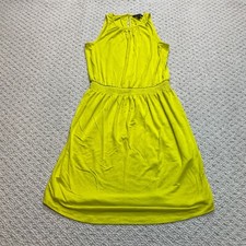 Banana Republic Fit Flare Dress Womens XS Sleeveless Neon Yellow Soft Rayon