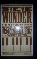 Rare STEVIE WONDER Nashville Original HATCH SHOW PRINT 2007 Poster Sommet Center