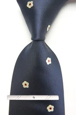 New Classic Polka Dot Blue White JACQUARD WOVEN 100% Silk Men's Necktie Tie