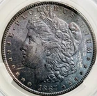 1887 P Morgan Silver Dollar CAC MS64 Toned in Purple/Blue/Black