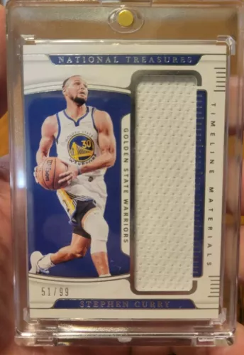 2021-22 Panini National Treasures Stephen Curry Timeline Materials Patch /99