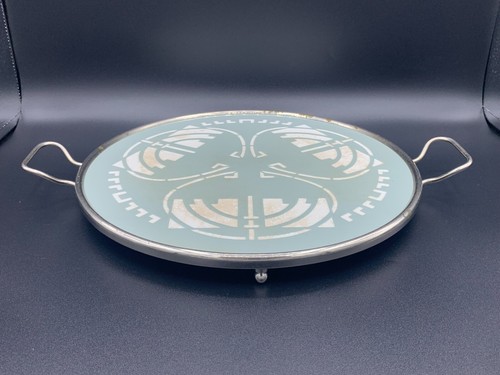 Bandeja para servir porcelana checa Art Deco Gerbruder Mehner chapada trabajo de metal c1920s - Imagen 1 de 9